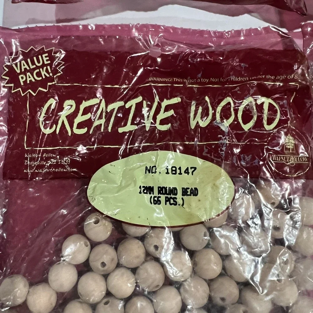 Walnut Hollow Creative Wood Craft Supplies Lot: Balls, Beads, Stars, Knobs - 4‎